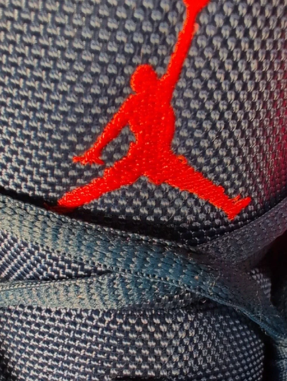 Jordan Blue White Orange High-Top Sneakers with Jumpman Detail
